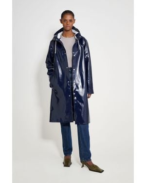 Stutterheim Stockholm Long Opal Raincoat - Blue