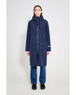 Stutterheim Stockholm Long Patch Raincoat - Blue