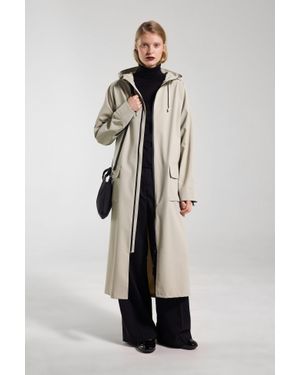Stutterheim Sandviken Long Zip Matte Raincoat - Natural