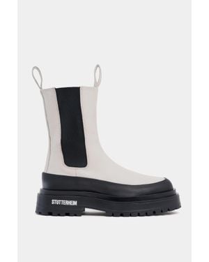 Stutterheim High Walker Leather Boots - White