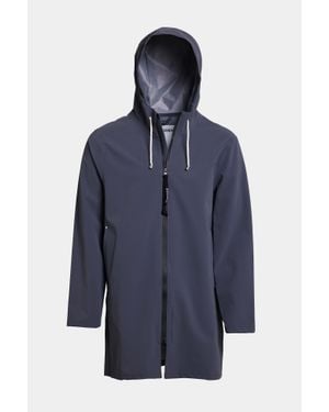 Stutterheim Stockholm Lightweight Zip Matte Raincoat - Blue