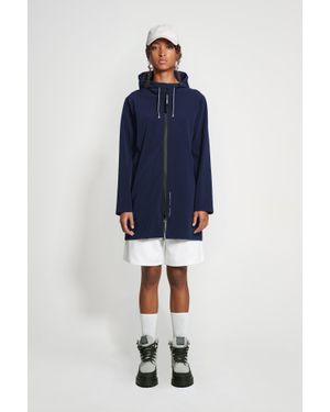 Stutterheim Stockholm Lightweight Zip Matte Raincoat - Blue