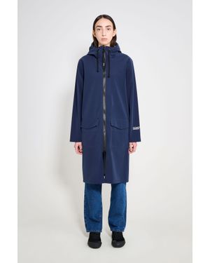 Stutterheim Stockholm Long Patch Raincoat - Blue