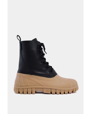 Stutterheim Patrol Boot Leather/Fudge - Black