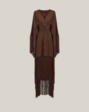 Taller Marmo Fringed Mini Sierra Kaftan - Brown