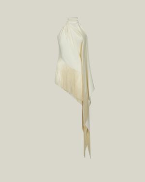 Taller Marmo Fringed Atlas Blouse - Natural