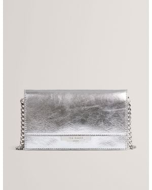 Ted Baker Mahiria Lock Detail Purse With Chain Strap - Grey