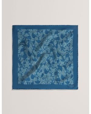 Ted Baker Jacapp Abstract Floral Print Silk Pocket Square - Blue