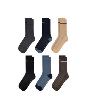 Ted Baker S Formal Crew Socks Grey/blue/beige Mix S 7-11
