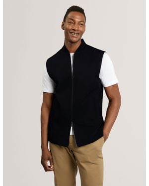 Ted Baker Bookham Twill Zip-Up Gilet - Blue