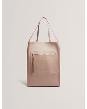 Ted Baker Tammila Tall Soft Leather Structured Tote Bag - Natural