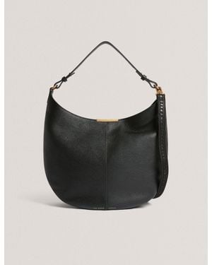 Ted Baker Ammilia Bar Detail Slouchy Leather Hobo Bag - Black