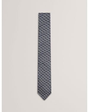 Ted Baker Gennaro Wave Geometric Print Silk Tie - White
