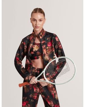 Ted Baker Sienna Floral Print Zip-Up Light Track Jacket - Red