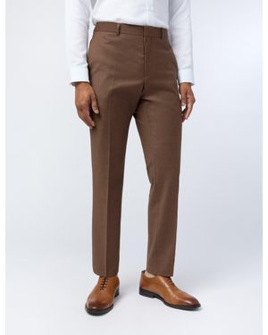 Ted Baker Eliott Flannel Wool Rich Slim Suit Trousers - Brown