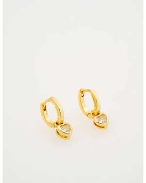 Ted Baker Harperg Mini Crystal Heart Huggie Earrings - Metallic