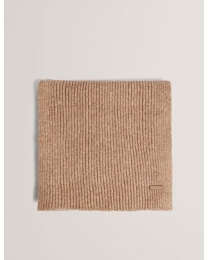 Ted Baker Lidiies Ribbed Wool Blend Knitted Scarf - Natural