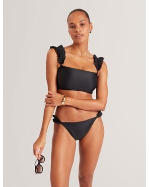 Ted Baker Belamor Ruffled Strap Bandeau Bikini Top - Black