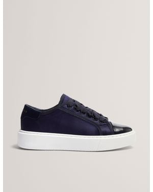 Ted Baker Zaiina Satin Ribbon Lace Platform Trainers - Blue