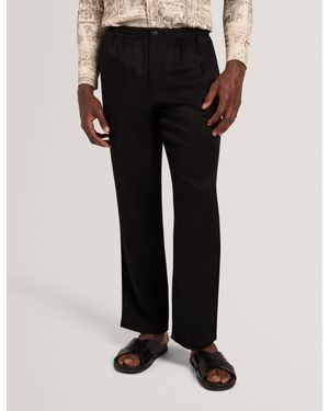 Ted Baker Hither Straight Leg Lyocell Twill Trousers - Black