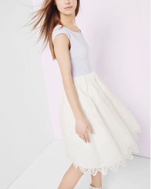 Ted Baker Bardot Neckline Crochet Dress - Blue