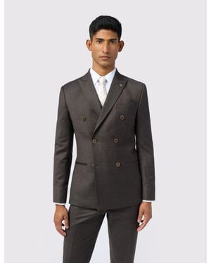 Ted Baker Byronj Double-Breasted Flannel Suit Jacket - Grey