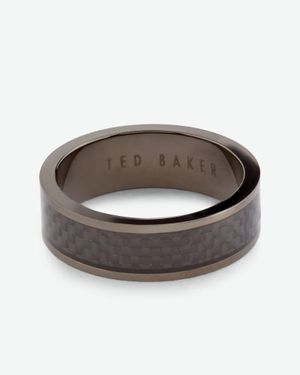 Ted Baker Carbon Fibre Steel Ring - Multicolour