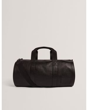 Ted Baker Grantis Large Leather Weekender Duffle Bag - Black