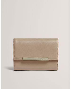 Ted Baker Rylah Bar Detail Small Bifold Leather Purse - Natural