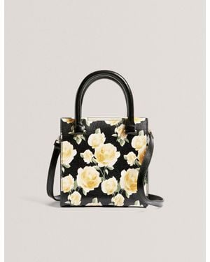 Ted Baker Renniia Rose Print Small Leather Tote Bag - Natural