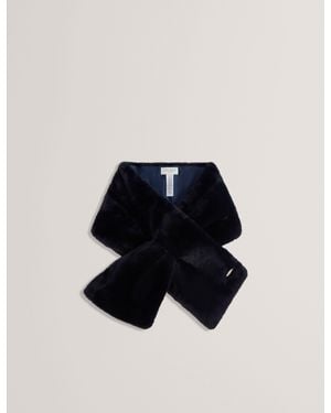 Ted Baker Emaaaas Faux Fur Loop-Through Stole Scarf - Blue
