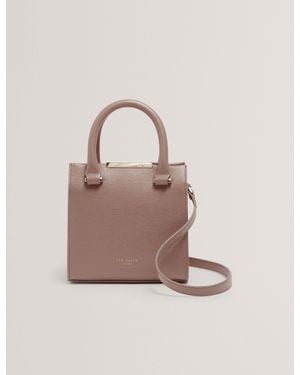 Ted Baker Reniiya Bar Detail Small Leather Tote Bag - Pink