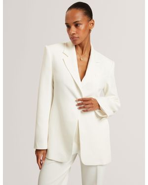 Ted Baker Acata Single Breasted Hourglass Tailored Blazer - White