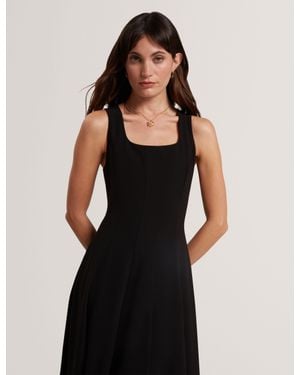 Ted Baker Arlott Panelled Scoop Neck Sleeveless Midi Dress - Black