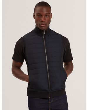 Ted Baker Pafavor Quilted Front Funnel Neck Zip-Up Gilet - Black