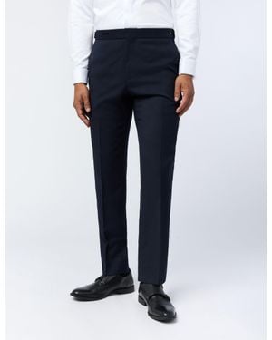 Ted Baker Galent Wool Rich Slim Fit Tuxedo Trousers - Blue