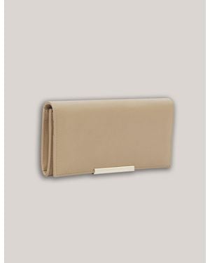 Ted Baker Raaynia Bar Detail Large Bifold Leather Purse - Natural
