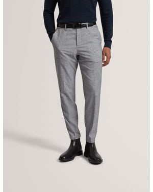 Ted Baker Casmont Tapered Houndstooth Tailored Trousers - Black