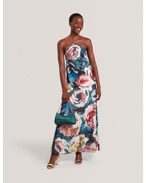 Ted Baker Amarri Rose Print Halterneck Maxi Dress - White