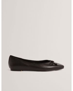Ted Baker Balleri Soft Leather Bow Ballet Flats - Black