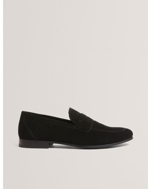 Ted Baker Leivy Suede Slip-On Saddle Loafers - Black