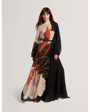 Ted Baker Cammeli Nouveau Floral Long Sleeve Maxi Dress - White