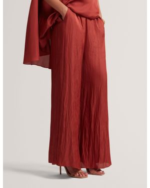 Ted Baker Zolene Draped Wide Leg Trousers - Red