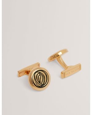 Ted Baker Spiiral Spiral Round Cufflinks - Natural