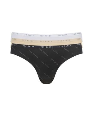 Ted Baker Mila 3-Pack Branded No-Show Bikini Briefs - Black
