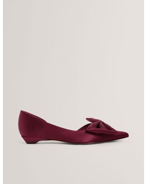 Ted Baker Soufiya Bow Detail Satin Pointed Kitten Heels - Purple