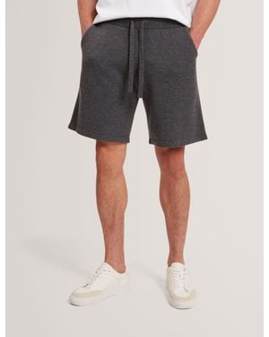 Ted Baker Owaine Wool Knit Straight Leg Shorts - Grey