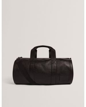Ted Baker Grantis Large Leather Weekender Duffle Bag - Black