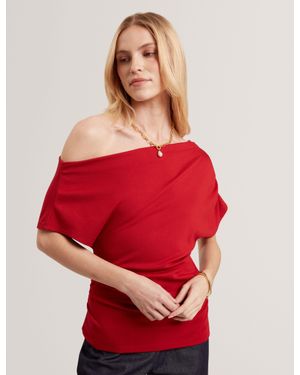Ted Baker Hycilla Off-The-Shoulder Ruched Waist Jersey Top - Red