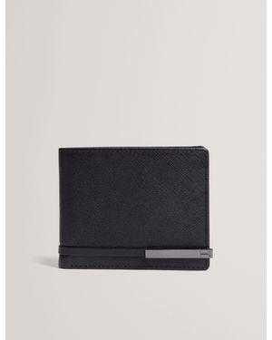 Ted Baker Santour Crosshatch Leather Tie Bar Bifold Wallet - Blue